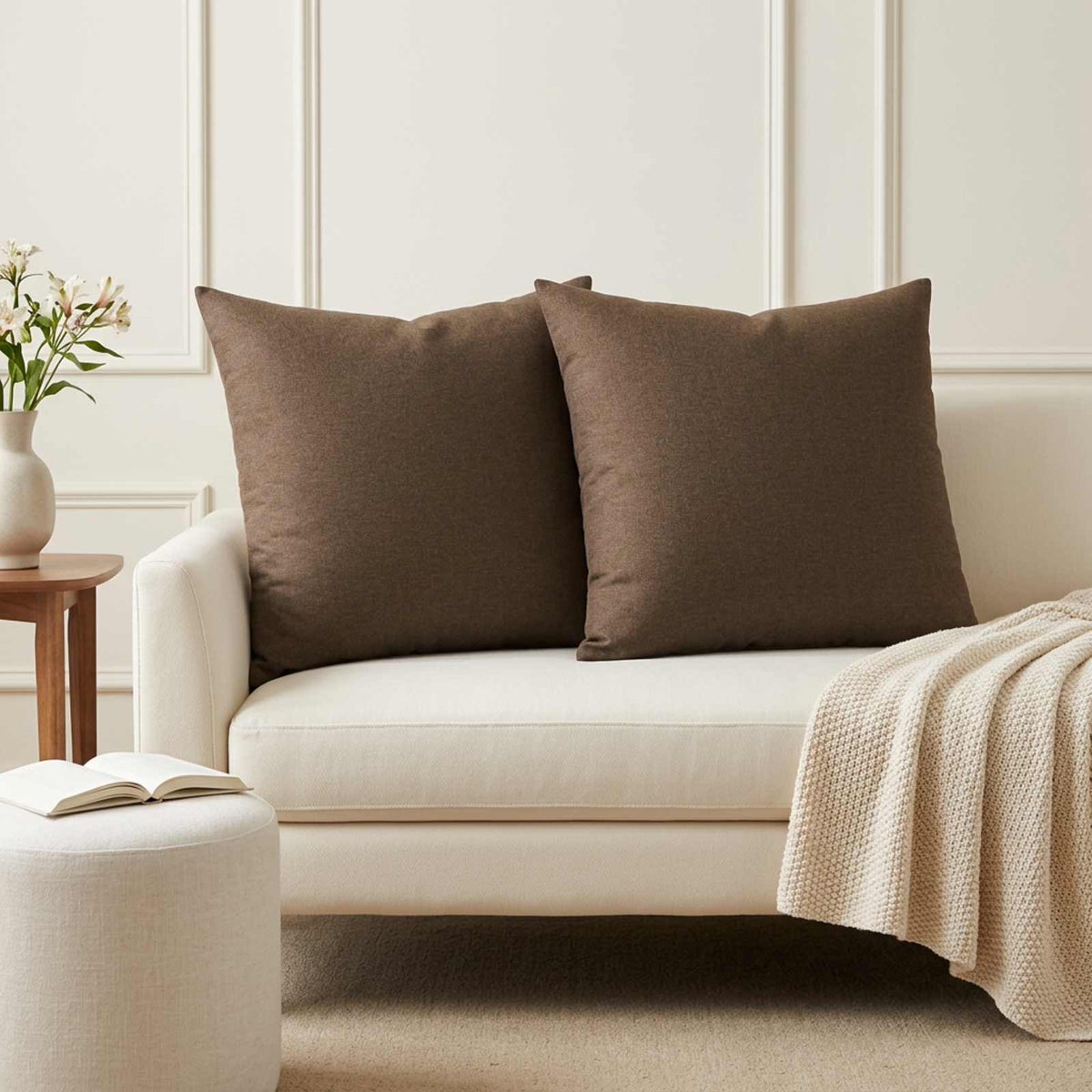 vidaXL Throw Pillow 2 pcs HEERLEN Brown 55 x 55 cm Fabric