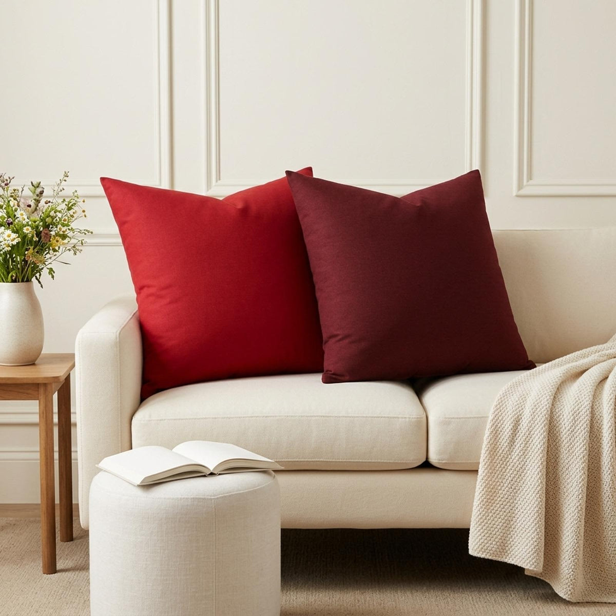vidaXL Throw Pillow 2 pcs HEERLEN Red 55 x 55 cm Fabric