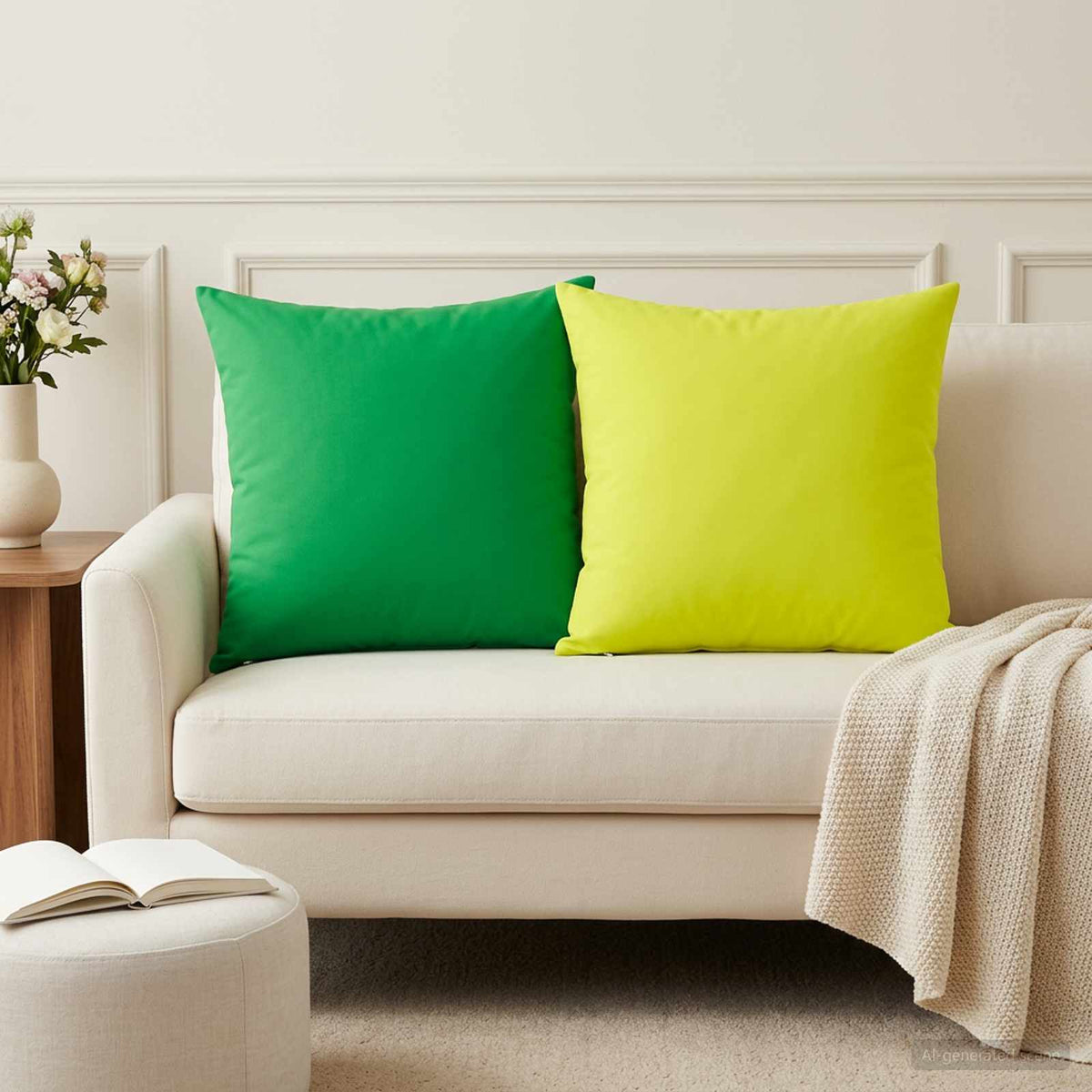vidaXL Cushion with Pillow HEERLEN 2 pcs Green Polyester