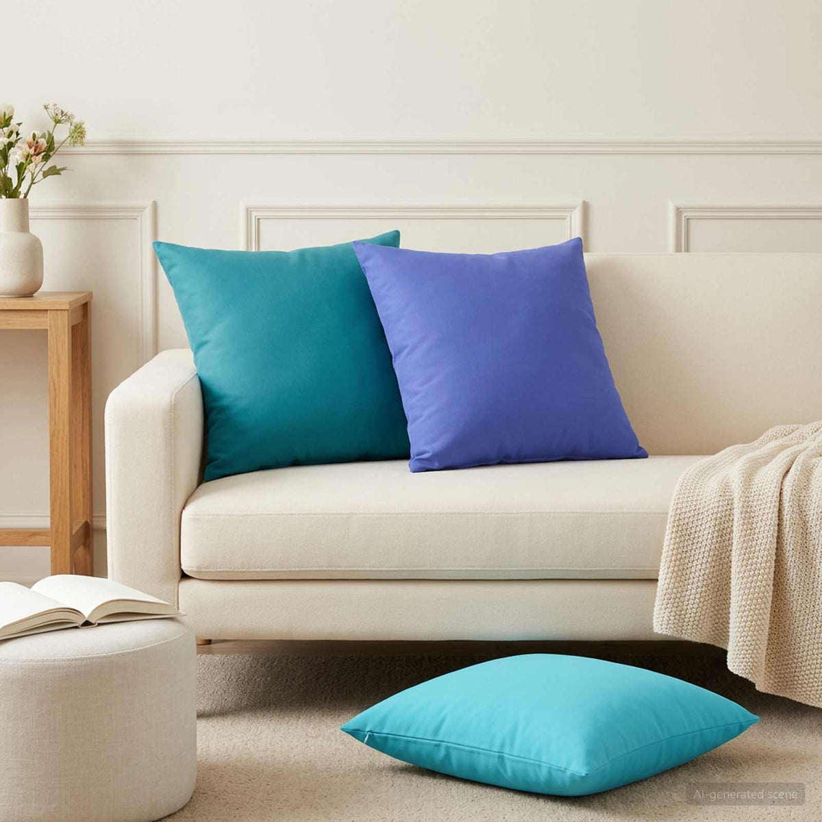 vidaXL Cushion with Pillow HEERLEN 2 pcs Light Blue Polyester