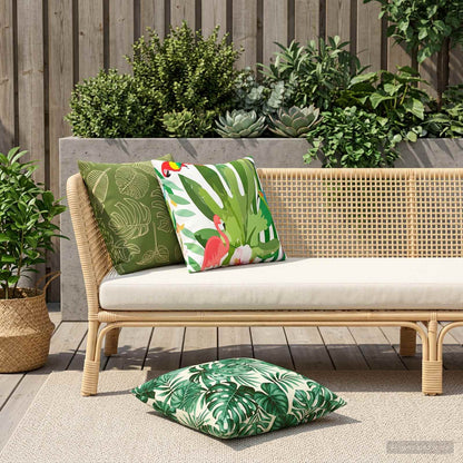 vidaXL Cushion with Pillow HEERLEN 2 pcs Leaf Pattern Polyester