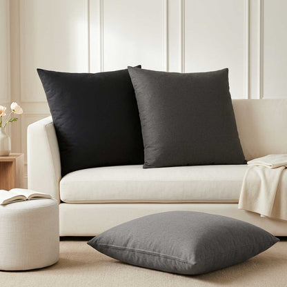 vidaXL Throw Pillow 2 pcs HEERLEN Black 70 x 70 cm Fabric