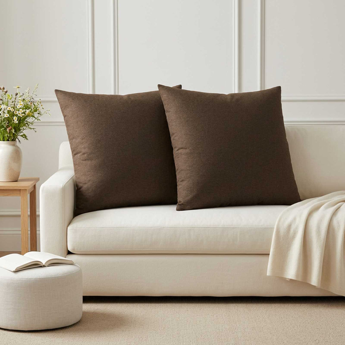 vidaXL Throw Pillow 2 pcs HEERLEN Taupe 65 x 65 cm Fabric