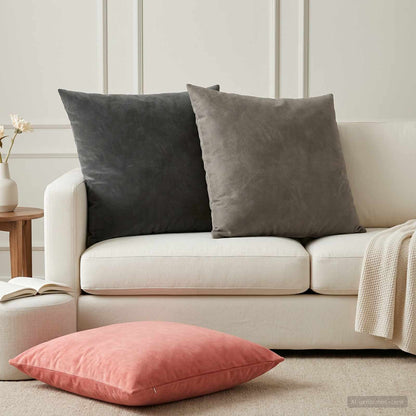 vidaXL Cushion with Pillow HEERLEN 2 pcs Pink Velvet