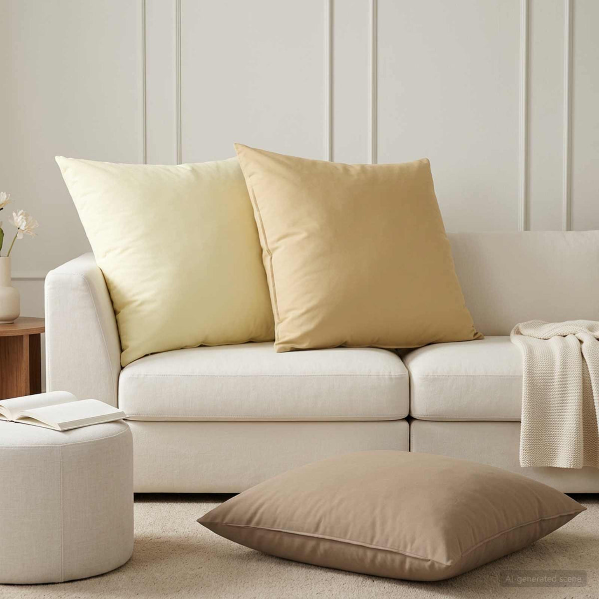 vidaXL Cushion with Pillow HEERLEN 2 pcs Beige Polyester