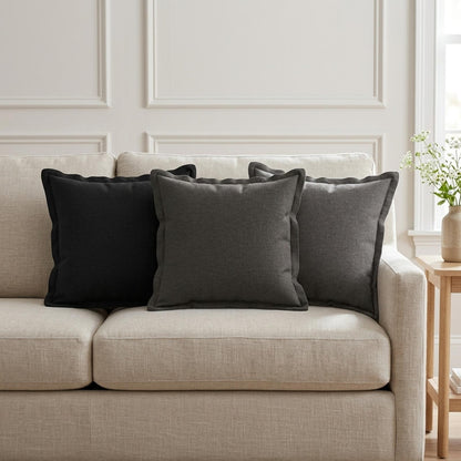 vidaXL Throw Pillow 6 pcs HOUTEN Dark Grey 40 x 40 cm Faux Linen