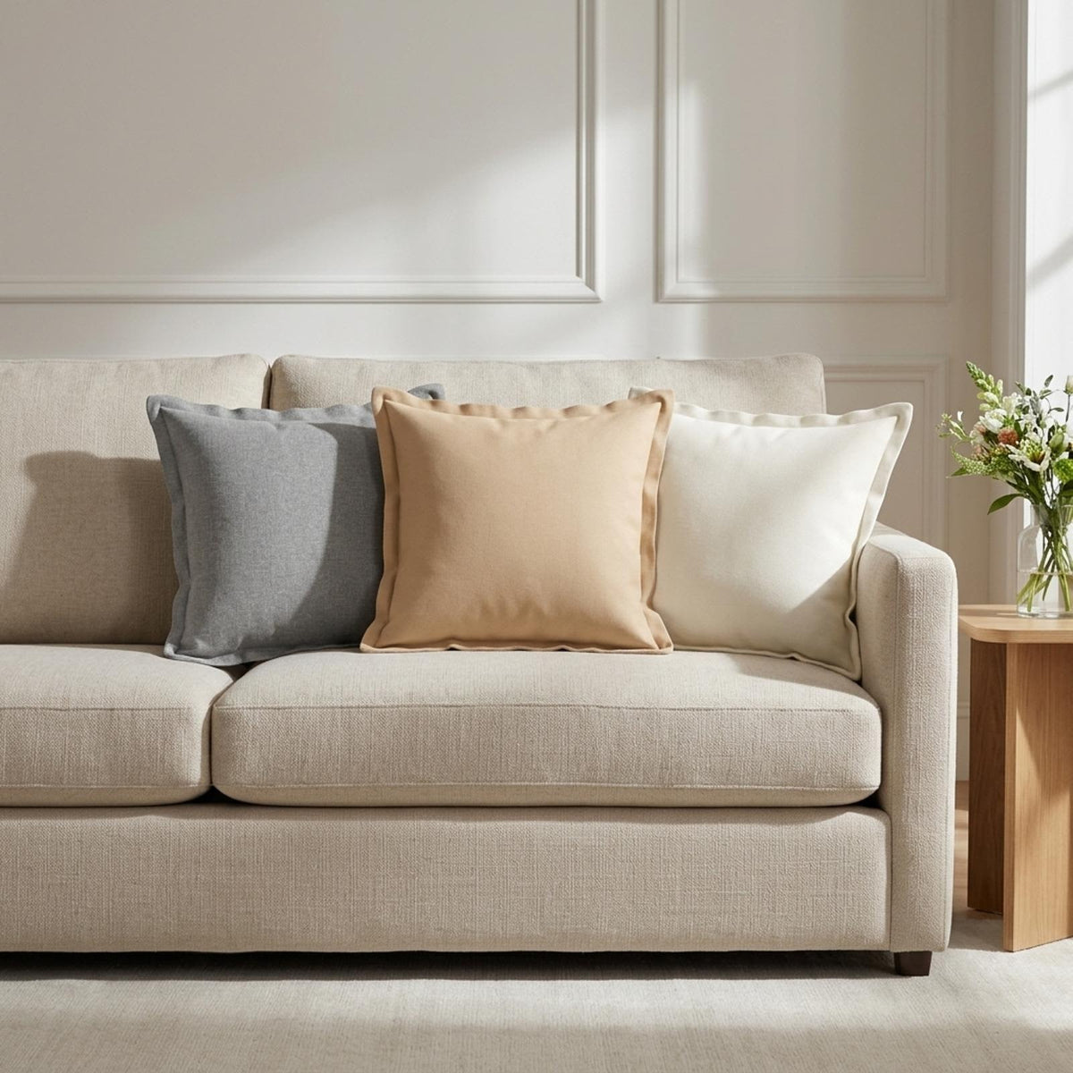 vidaXL Throw Pillow 2 pcs HOUTEN Cloud Grey 40 x 40 cm Faux Linen