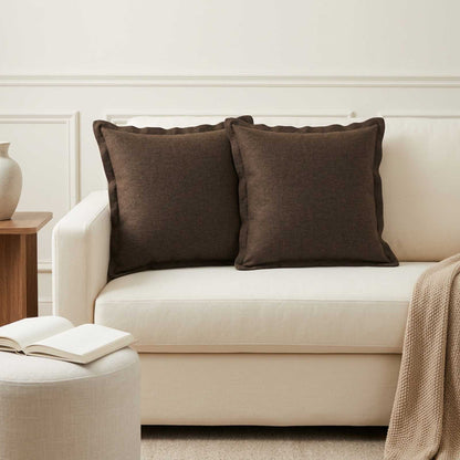 vidaXL Cushion with Pillow HOUTEN 2 pcs Brown Faux Linen