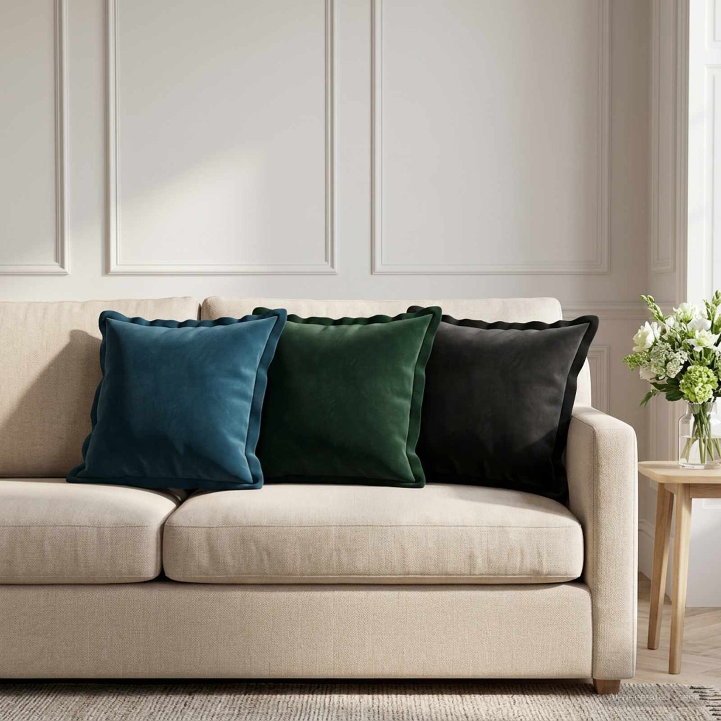 vidaXL Cushion with Pillow HOUTEN 2 pcs Dark Green Velvet