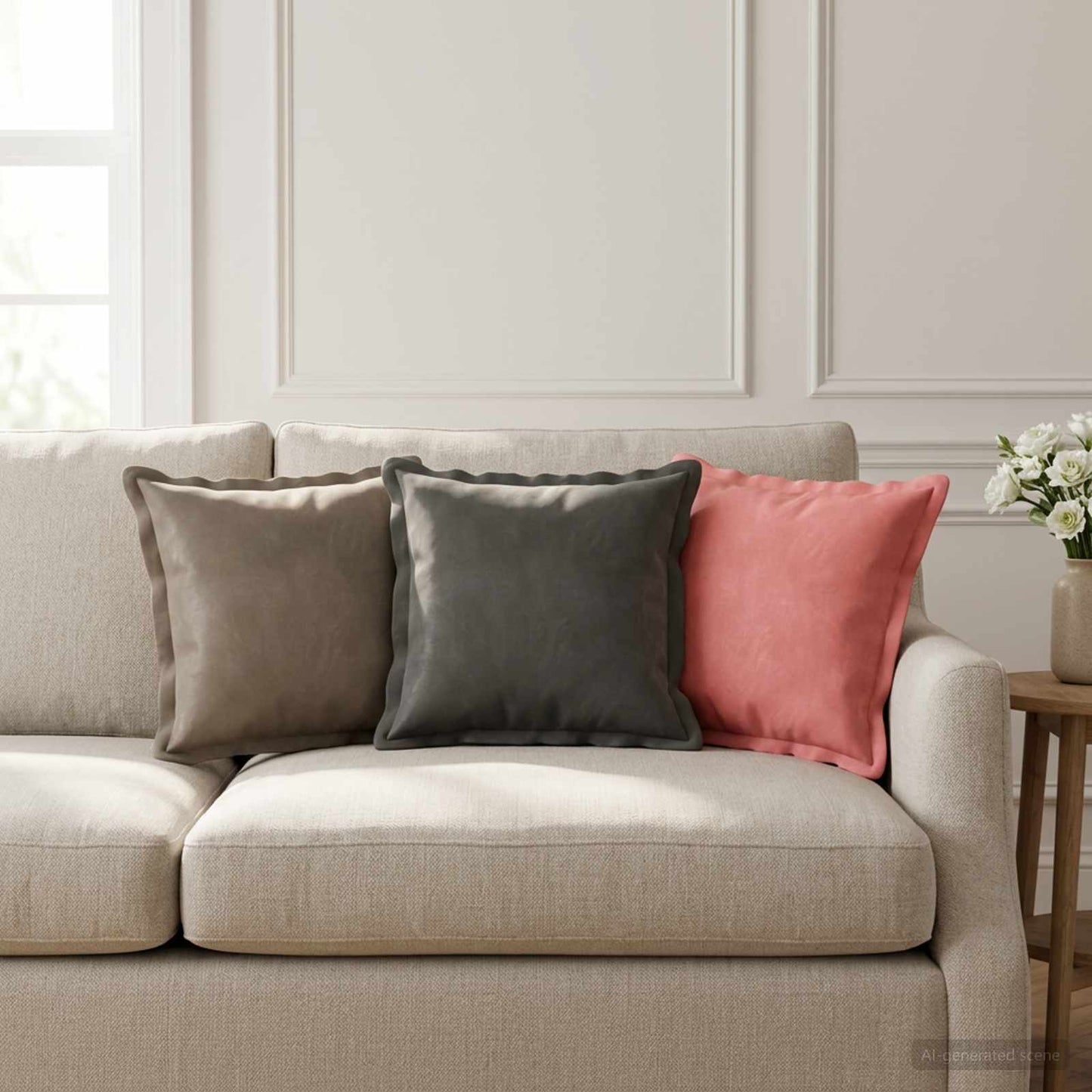 vidaXL Cushion with Pillow HOUTEN 2 pcs Dark Grey Velvet