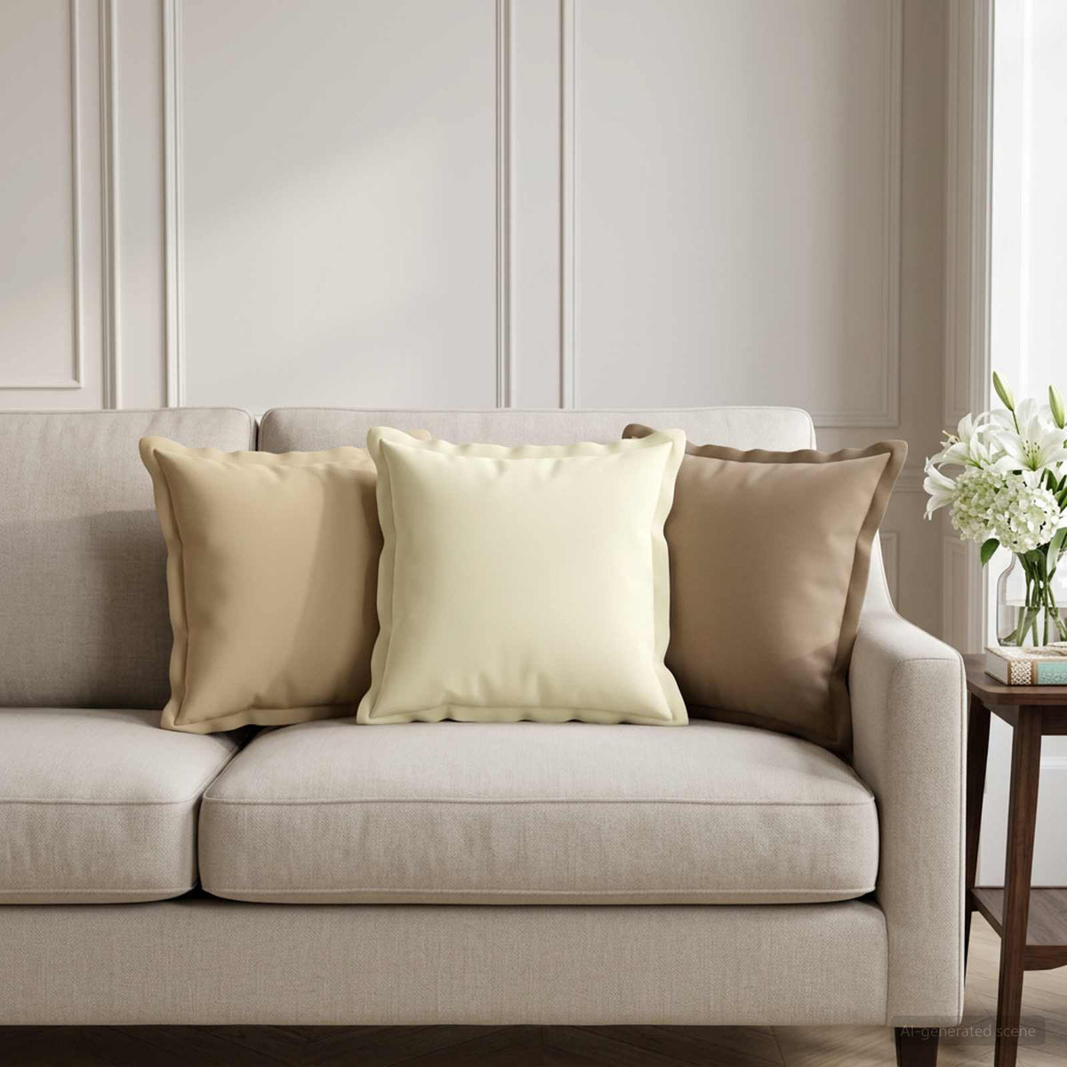 vidaXL Cushion with Pillow HOUTEN 6 pcs Beige Polyester