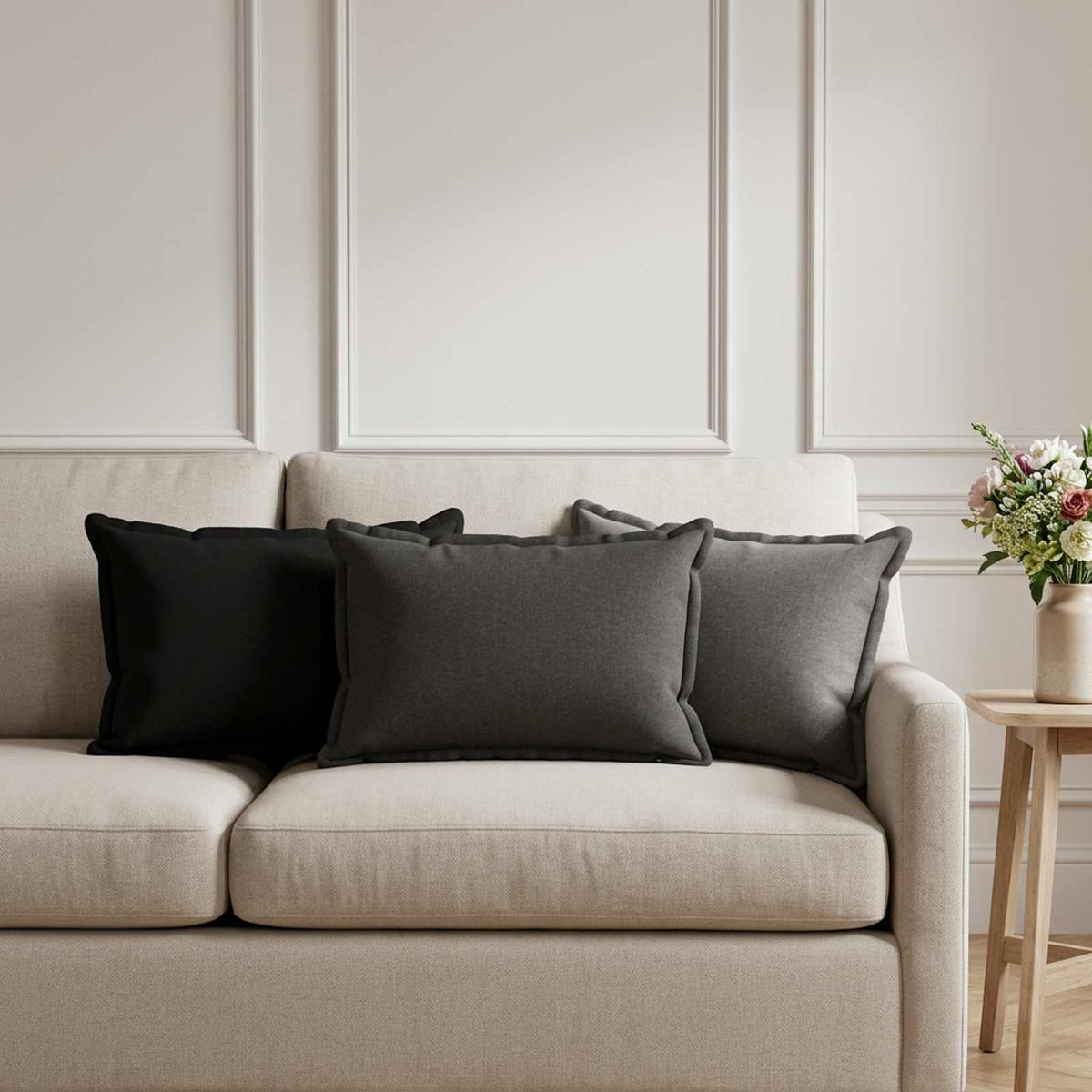 vidaXL Throw Pillow 6 pcs HOUTEN Dark Grey 30 x 50 cm Faux Linen