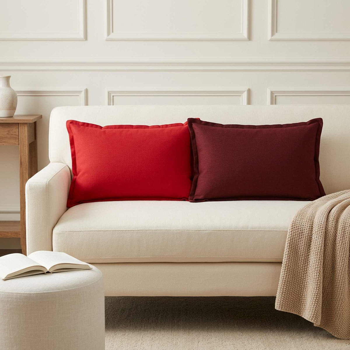 vidaXL Throw Pillow 2 pcs HOUTEN Red 40 x 60 cm Faux Linen