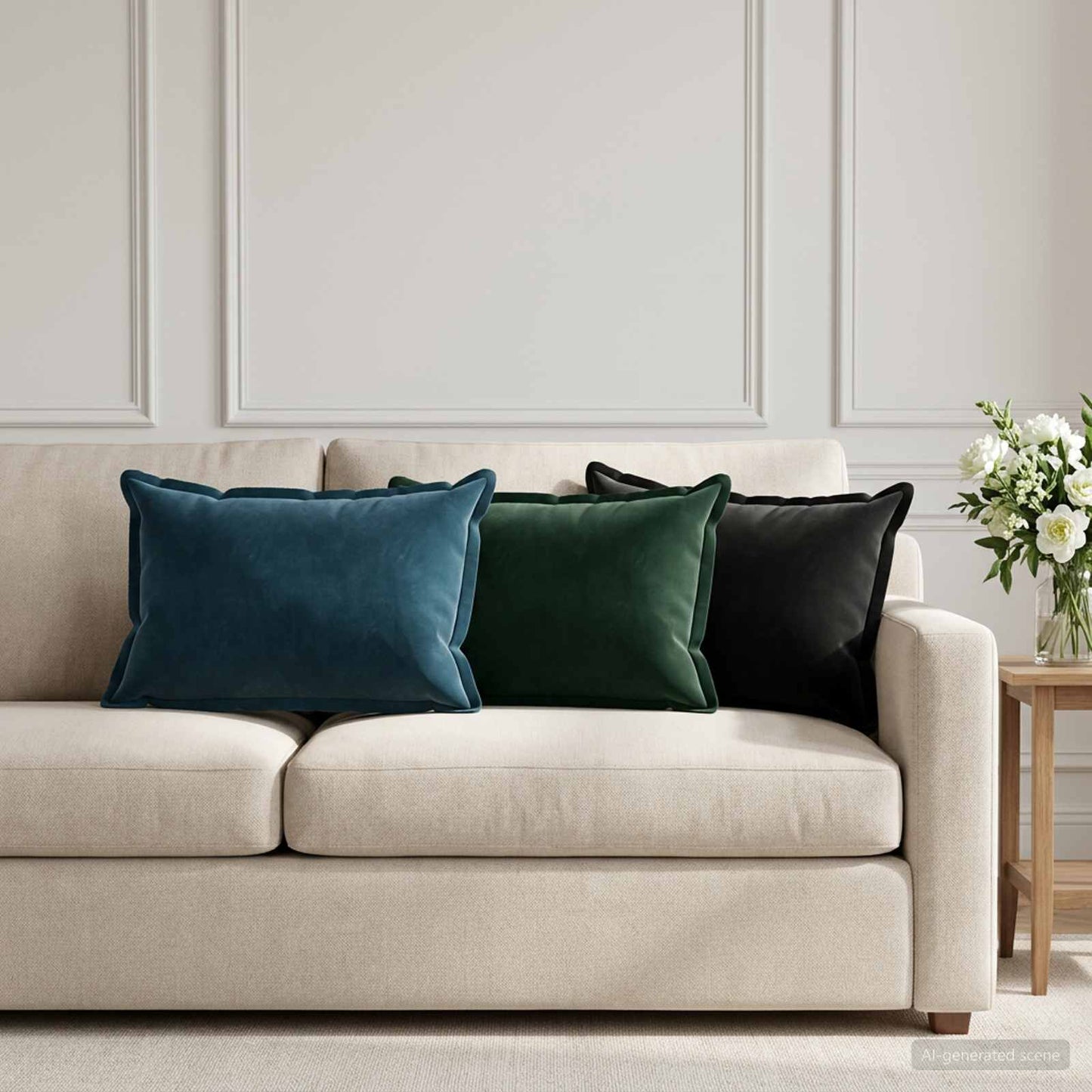 vidaXL Cushion with Pillow HOUTEN 6 pcs Black Velvet
