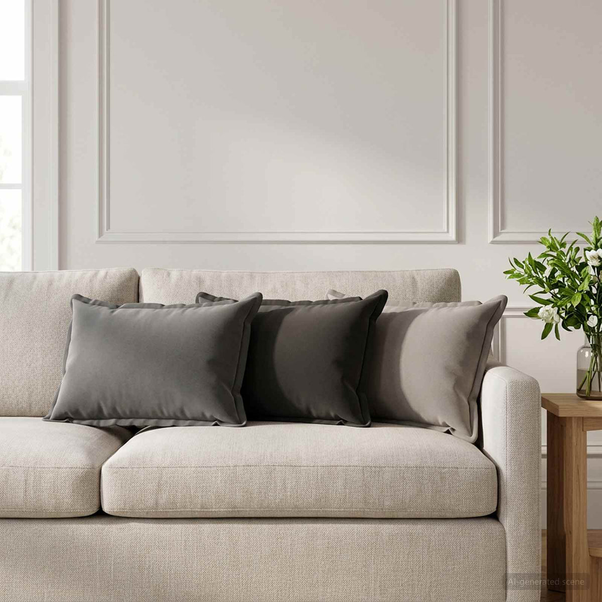 vidaXL Cushion with Pillow HOUTEN 6 pcs Anthracite Polyester