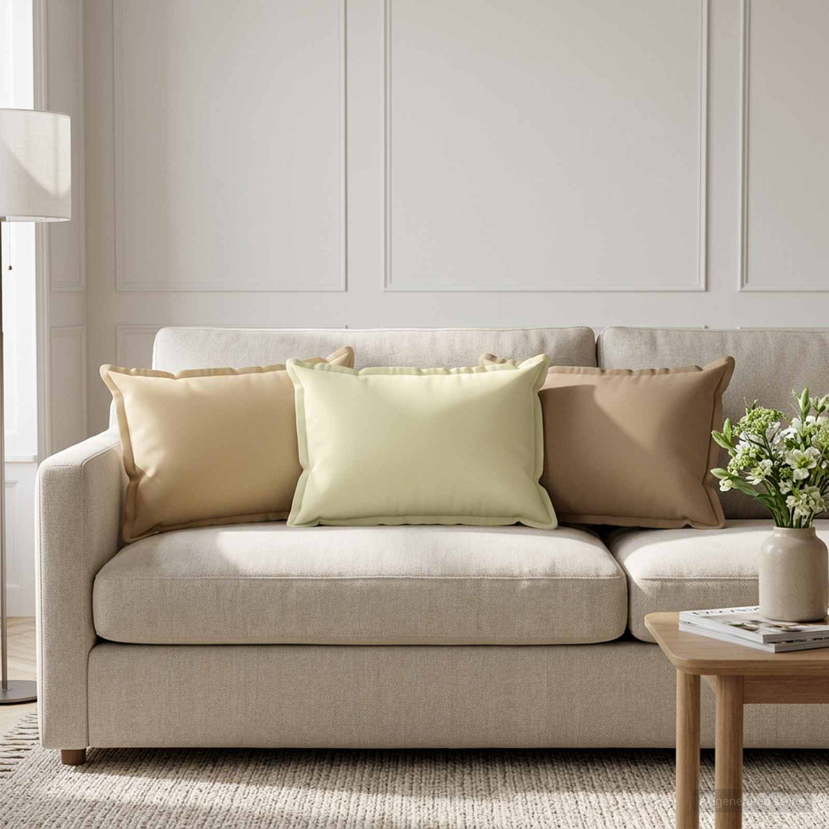 vidaXL Cushion with Pillow HOUTEN 6 pcs Cream Polyester
