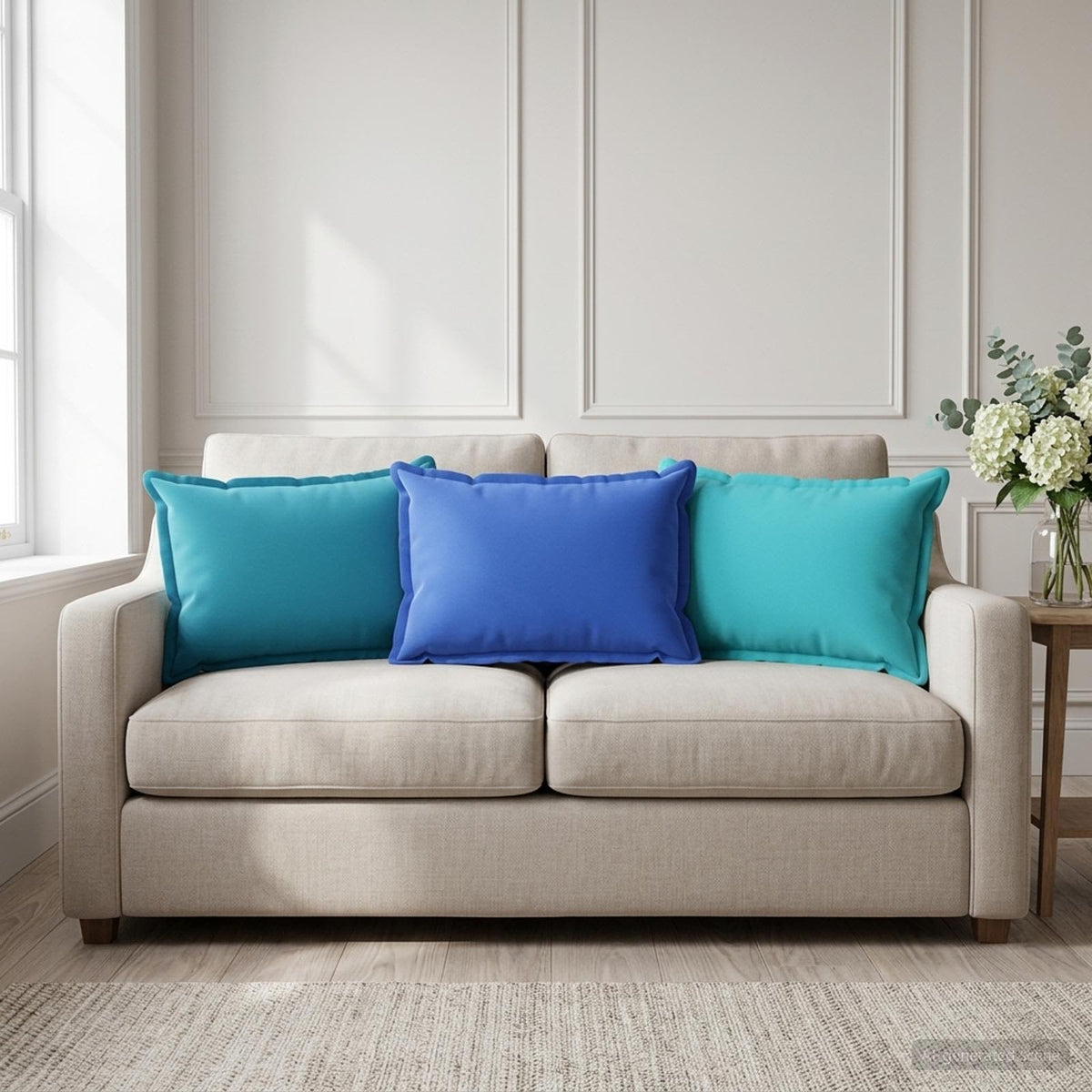 vidaXL Cushion with Pillow HOUTEN 2 pcs Light Blue Polyester