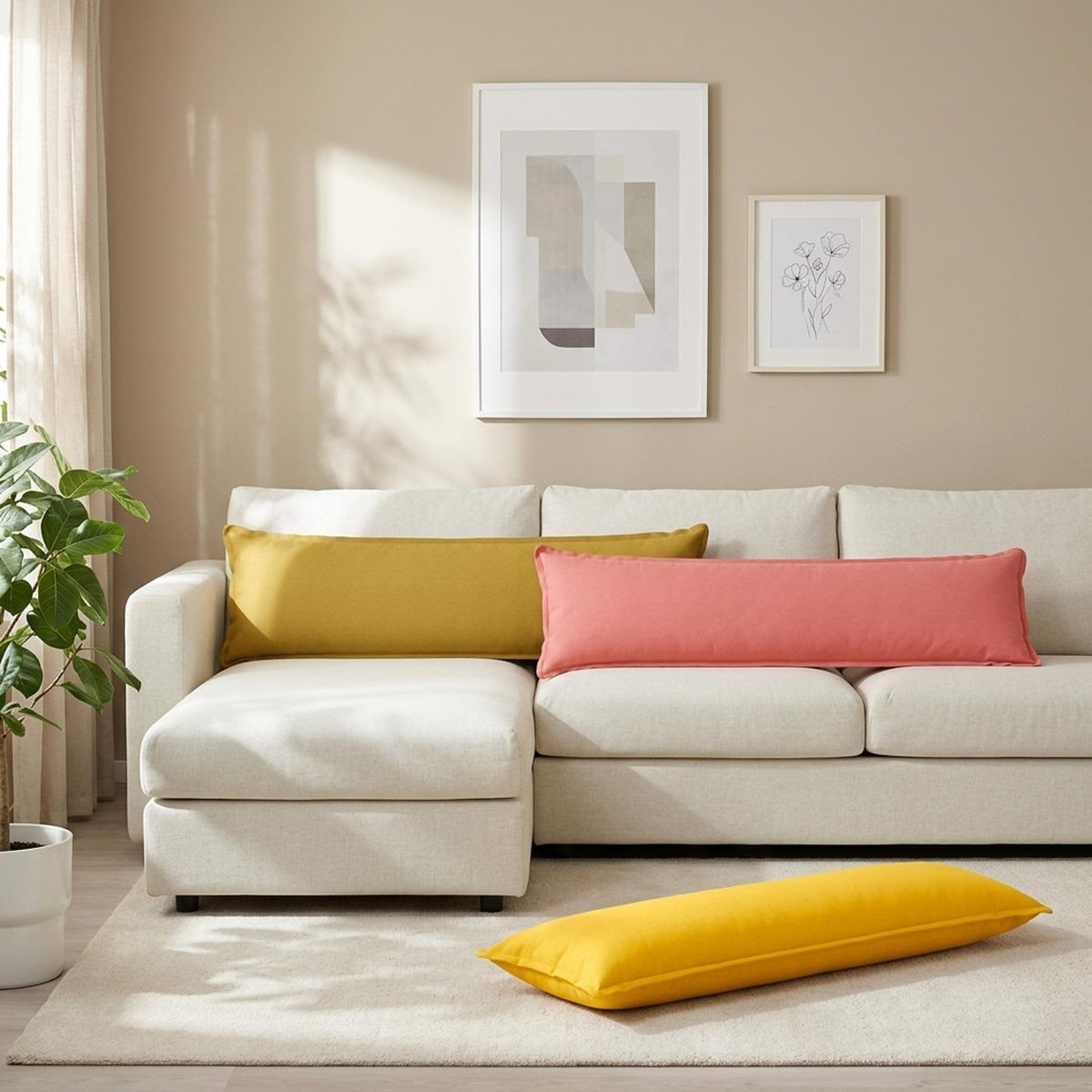 vidaXL Throw Pillow HOUTEN Pink 40 x 145 cm Faux Linen