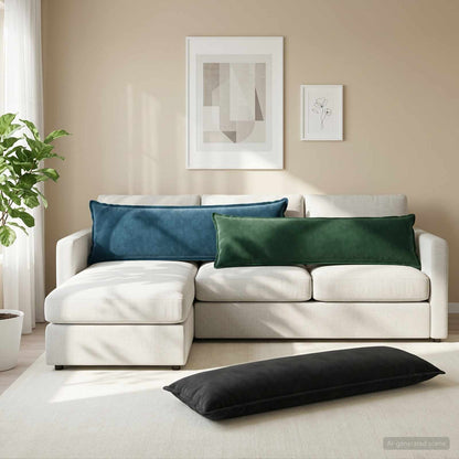 vidaXL Cushion with Pillow HOUTEN Blue 40 x 145 cm Velvet