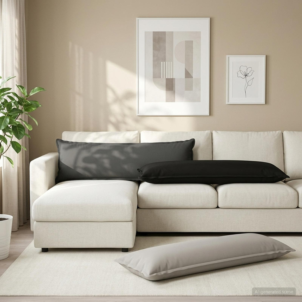 vidaXL Cushion with Pillow HOUTEN 2 pcs Grey Polyester