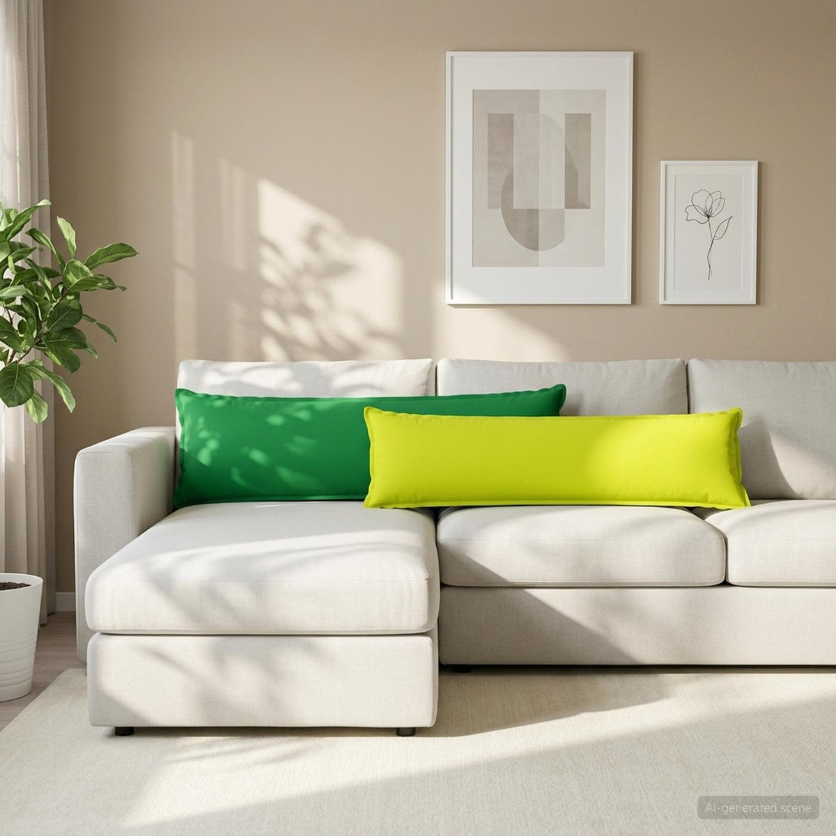 vidaXL Cushion with Pillow HOUTEN Bright Green 40 x 145 cm Polyester