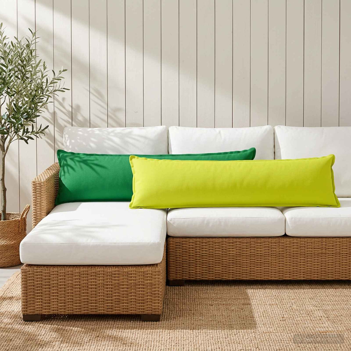 vidaXL Cushion with Pillow HOUTEN Bright Green 40 x 145 cm Polyester