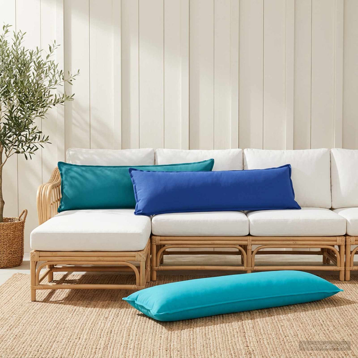 vidaXL Cushion with Pillow HOUTEN Royal Blue 40 x 145 cm Polyester
