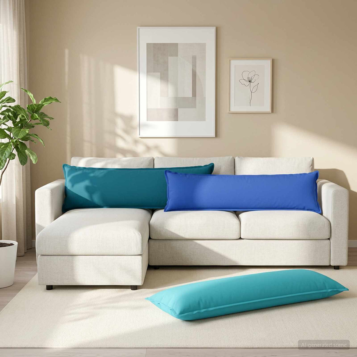 vidaXL Cushion with Pillow HOUTEN 2 pcs Light Blue Polyester