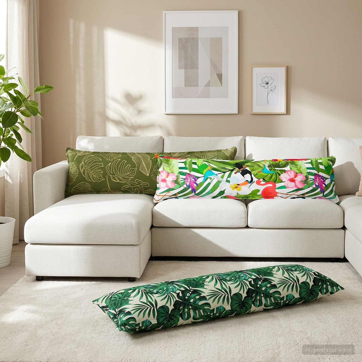 vidaXL Cushion with Pillow HOUTEN 2 pcs Multicolour Polyester