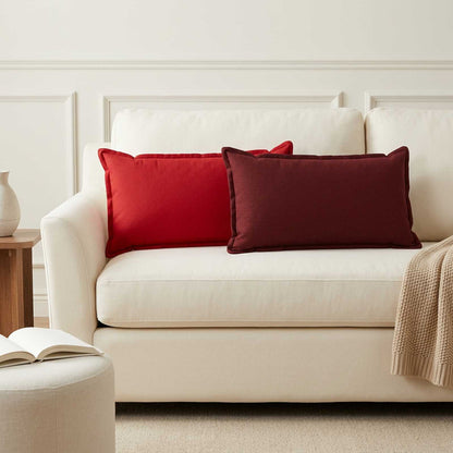 vidaXL Throw Pillow 6 pcs HOUTEN Wine Red 40 x 80 cm Faux Linen