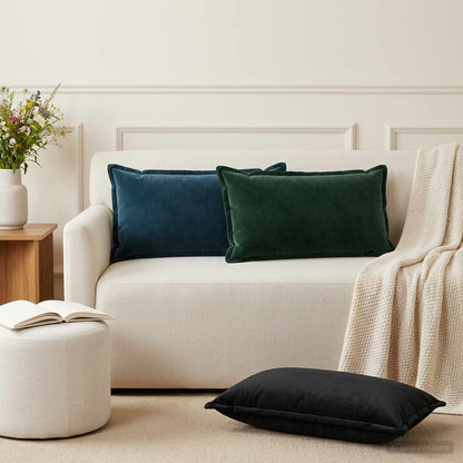 vidaXL Cushion with Pillow HOUTEN 2 pcs Black Velvet