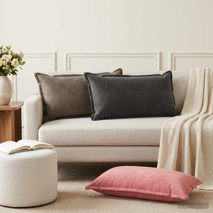 vidaXL Cushion with Pillow HOUTEN 6 pcs Dark Grey Velvet