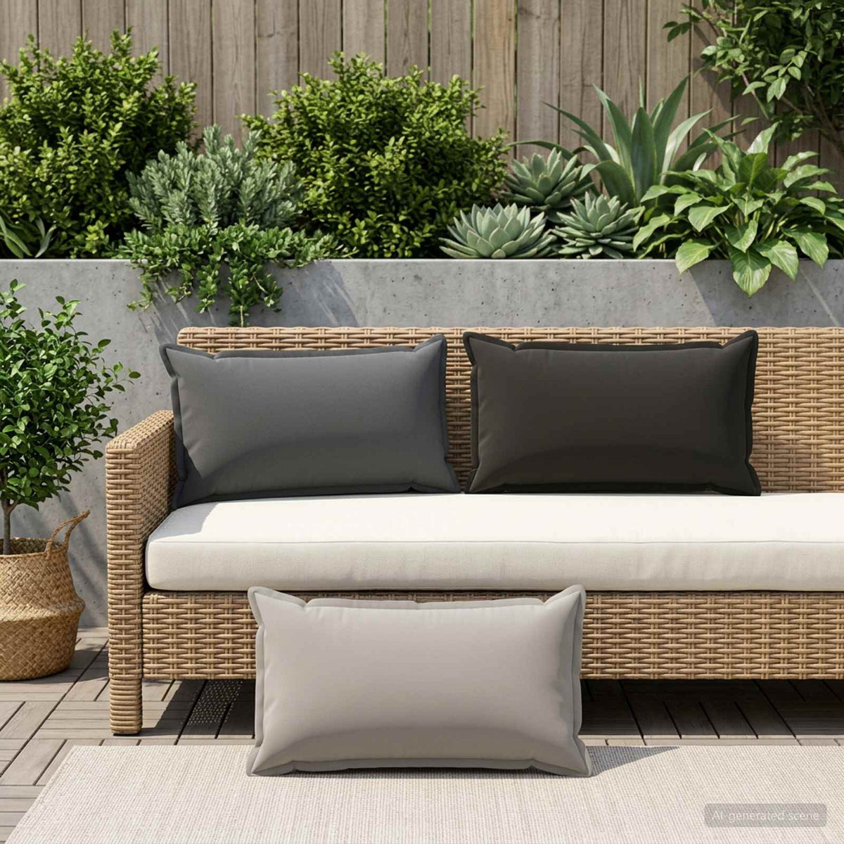vidaXL Cushion with Pillow HOUTEN 6 pcs Grey Polyester