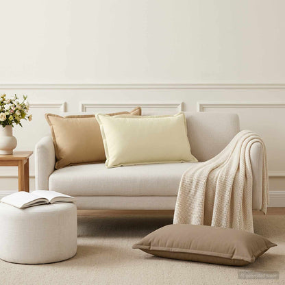 vidaXL Cushion with Pillow HOUTEN 12 pcs Beige Polyester