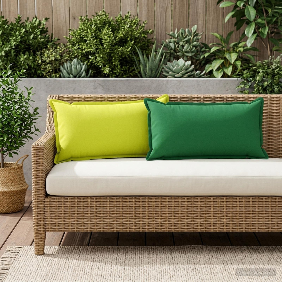 vidaXL Cushion with Pillow HOUTEN 6 pcs Green Polyester