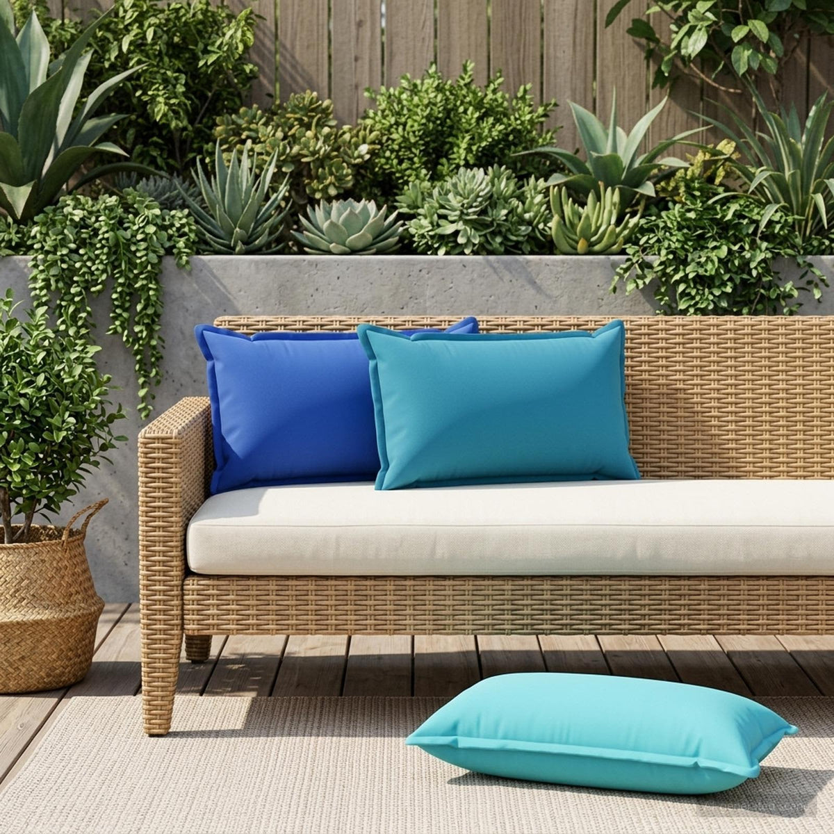 vidaXL Cushion with Pillow HOUTEN 6 pcs Royal Blue Polyester