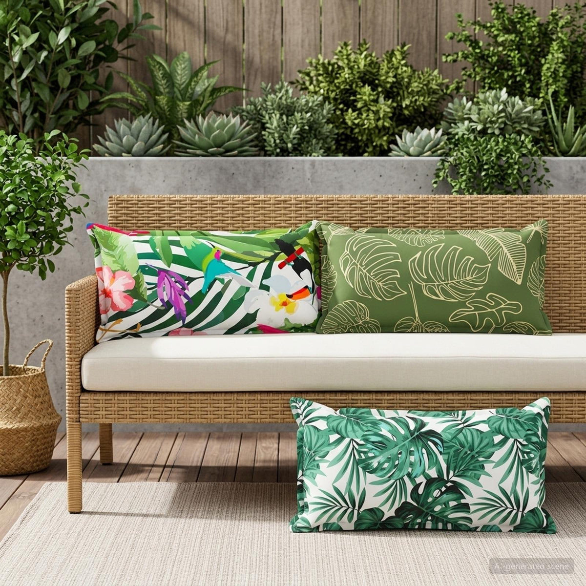 vidaXL Cushion Leaf with Pillow HOUTEN 2 pcs Leaf Design Polyester