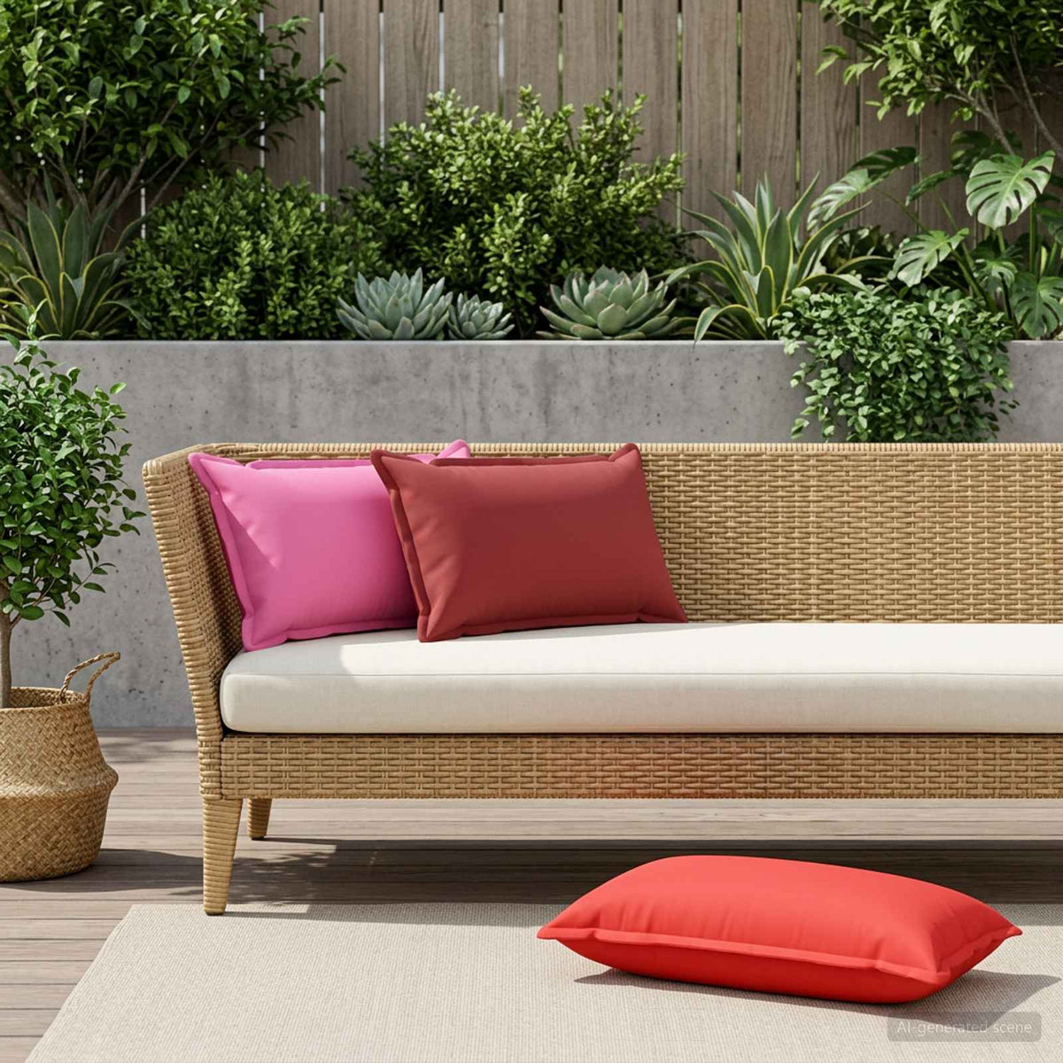 vidaXL Cushion with Pillow HOUTEN 2 pcs Red Polyester
