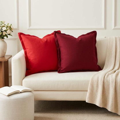 vidaXL Cushion with Pillow HOUTEN 2 pcs Wine Red Faux Linen