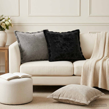 vidaXL Throw Pillow 6 pcs HOUTEN Dark Grey 50 x 50 cm Chenille Fabric