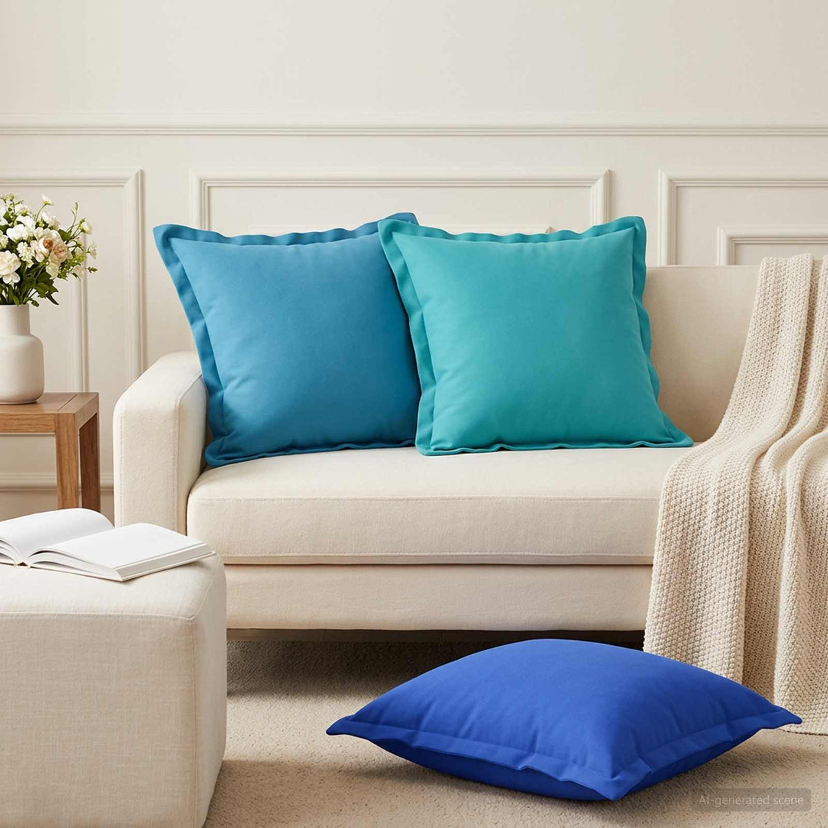 vidaXL Cushion with Pillow HOUTEN 12 pcs Royal Blue Polyester