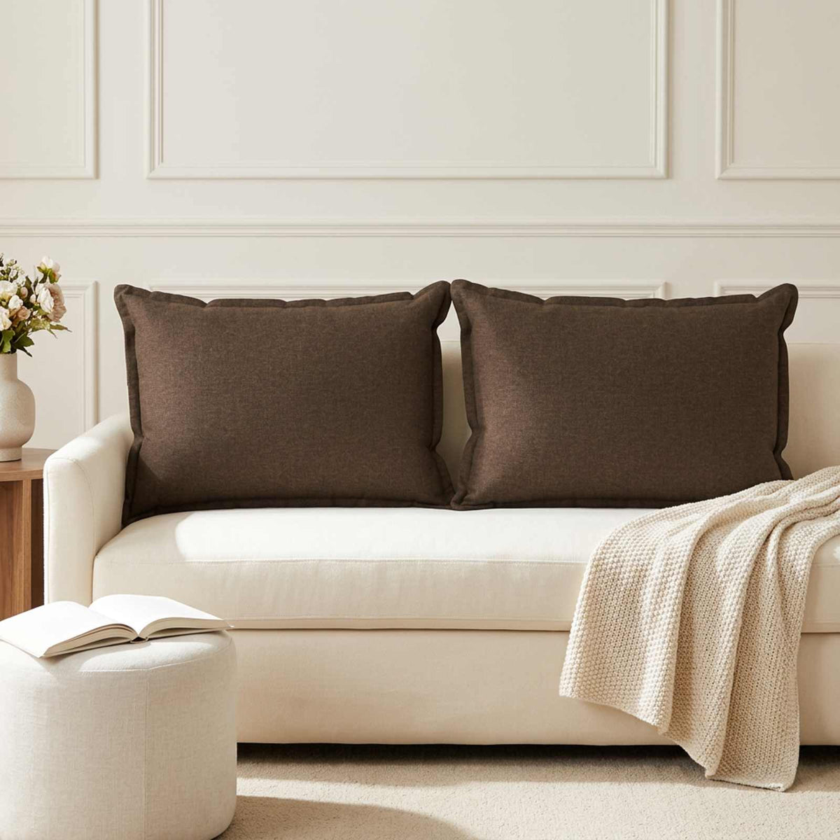 vidaXL Throw Pillow 2 pcs HOUTEN Taupe 50 x 75 cm Faux Linen