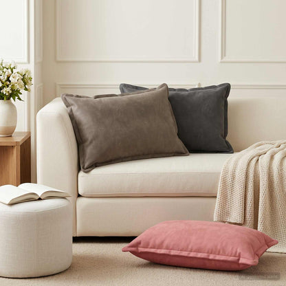 vidaXL Cushion with Pillow HOUTEN 2 pcs Pink Velvet