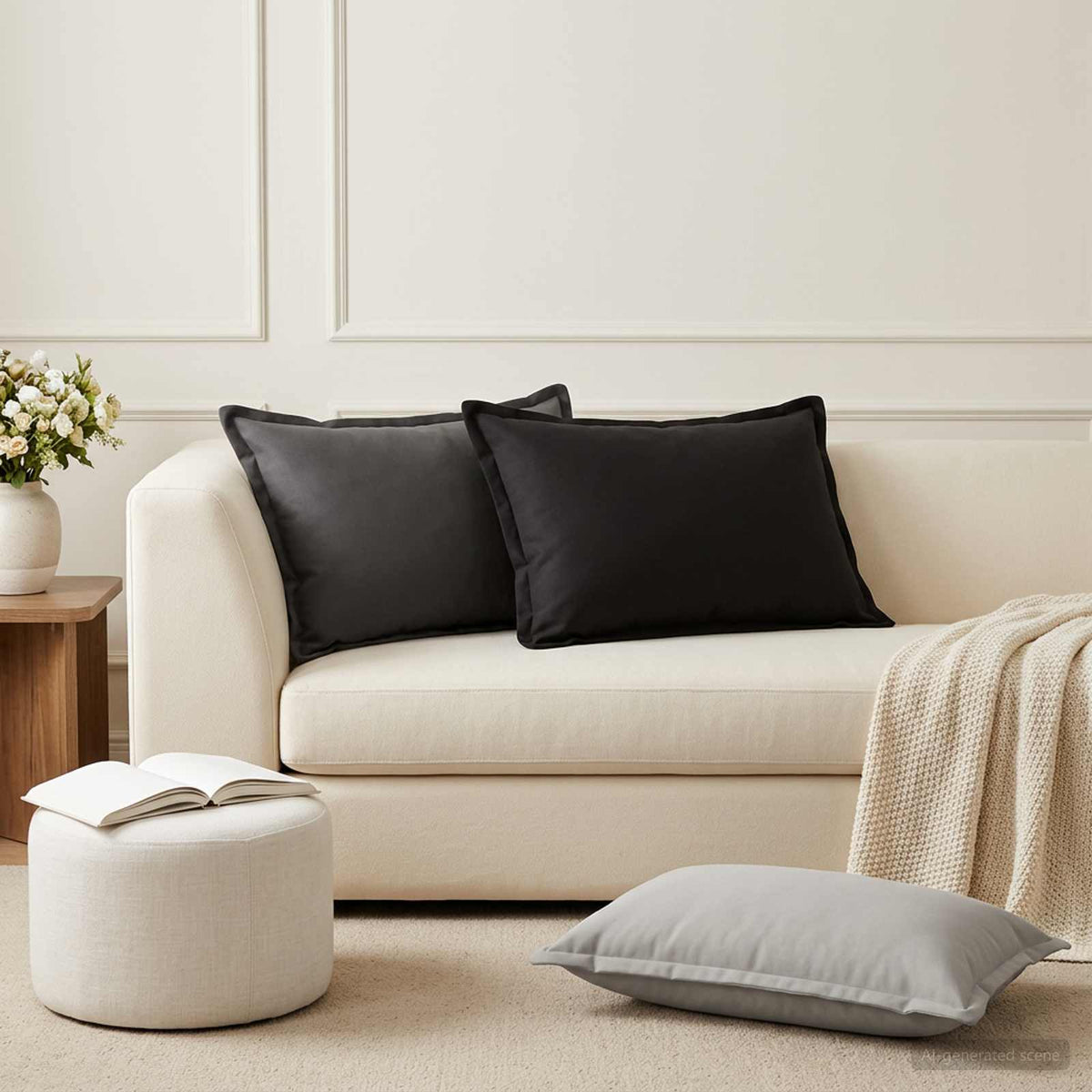 vidaXL Cushion with Pillow HOUTEN 2 pcs Anthracite Polyester