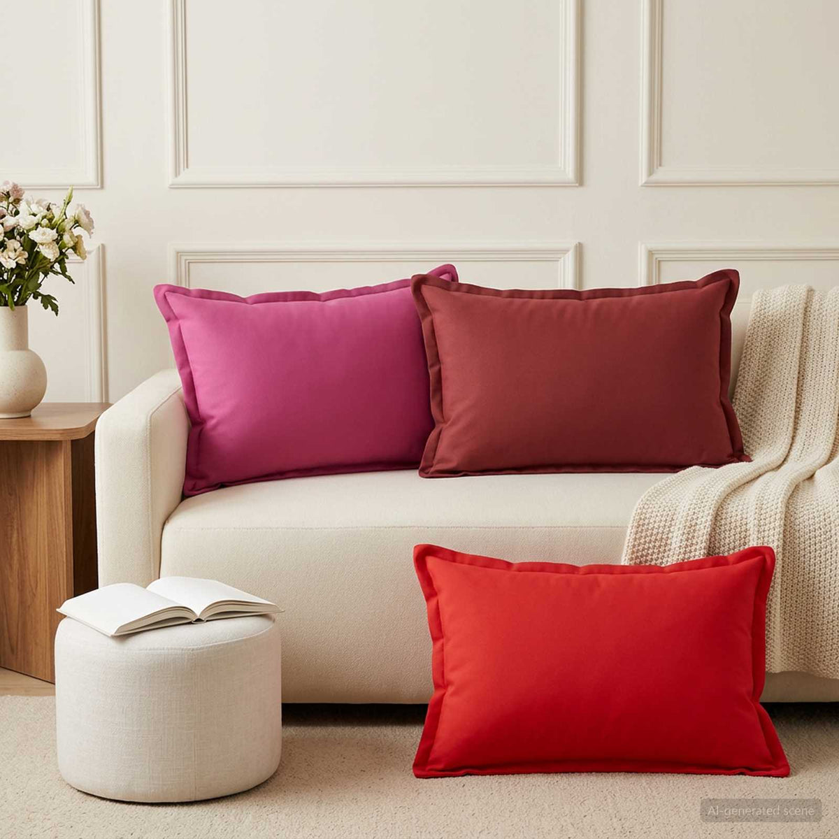 vidaXL Cushion with Pillow HOUTEN 2 pcs Red Polyester