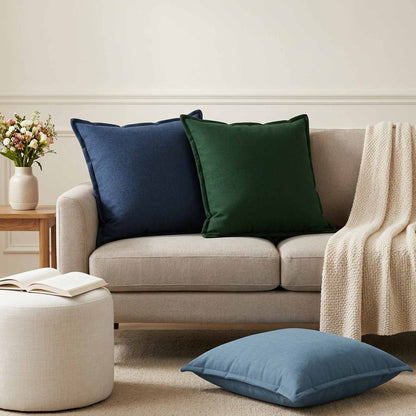 vidaXL Throw Pillow 2 pcs HOUTEN Blue 60 x 60 cm Faux Linen