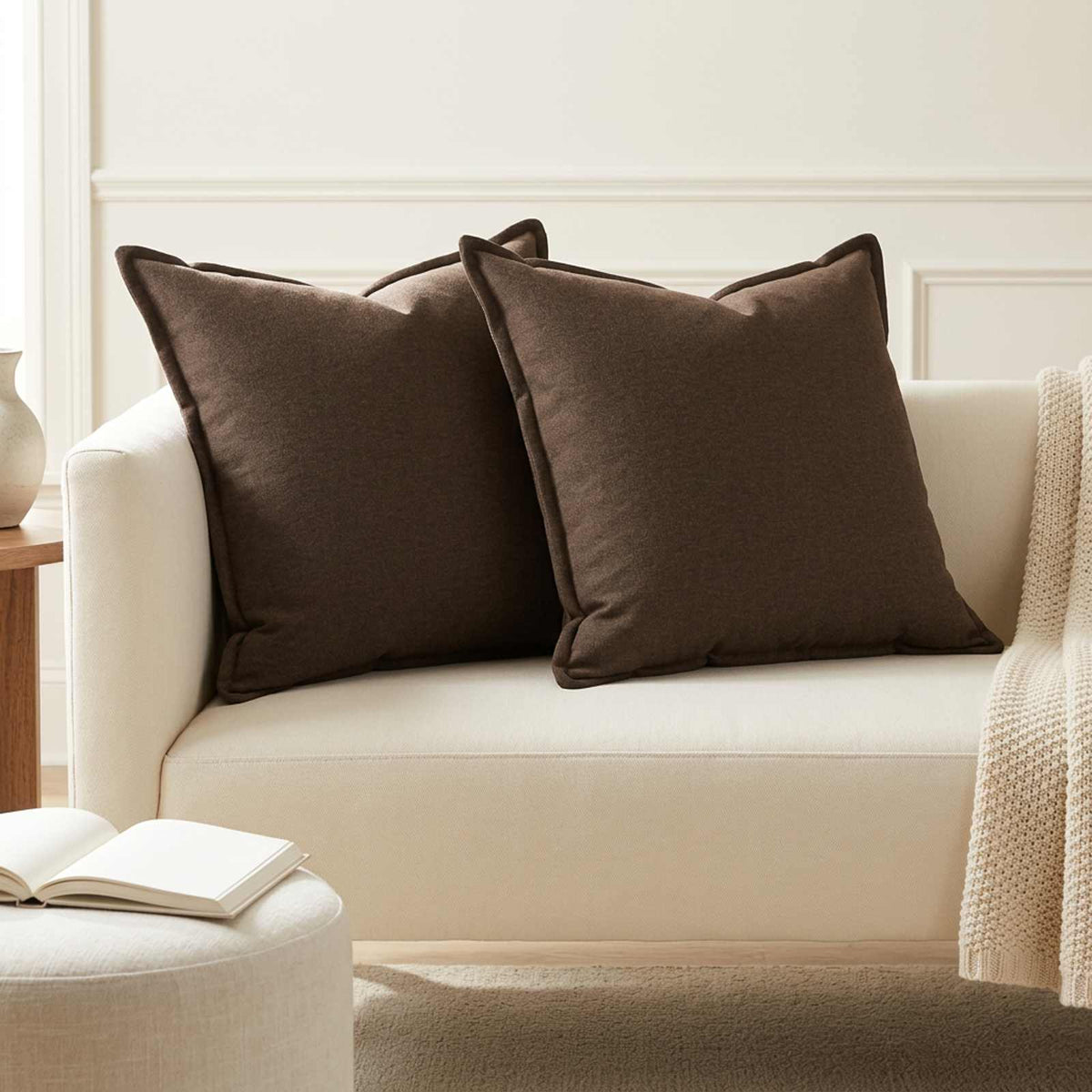 vidaXL Throw Pillow 2 pcs HOUTEN Taupe 60 x 60 cm Faux Linen