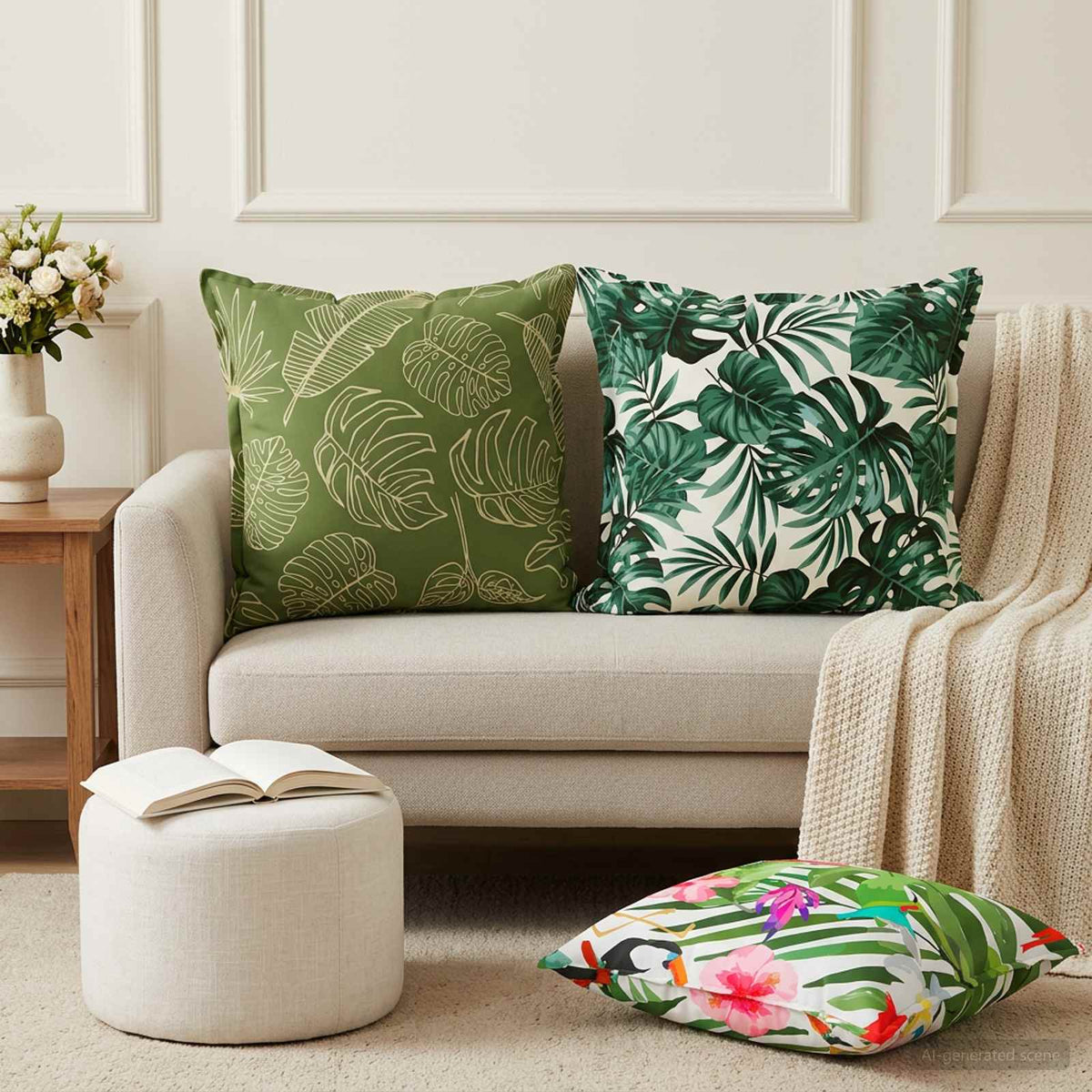 vidaXL Throw Pillow 2 pcs HOUTEN Multicolour 60 x 60 cm Polyester