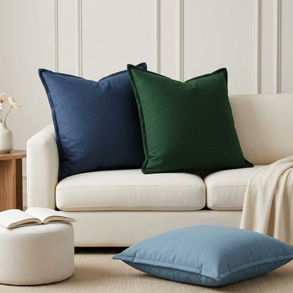 vidaXL Cushion with Pillow HOUTEN 2 pcs Dark Green Faux Linen
