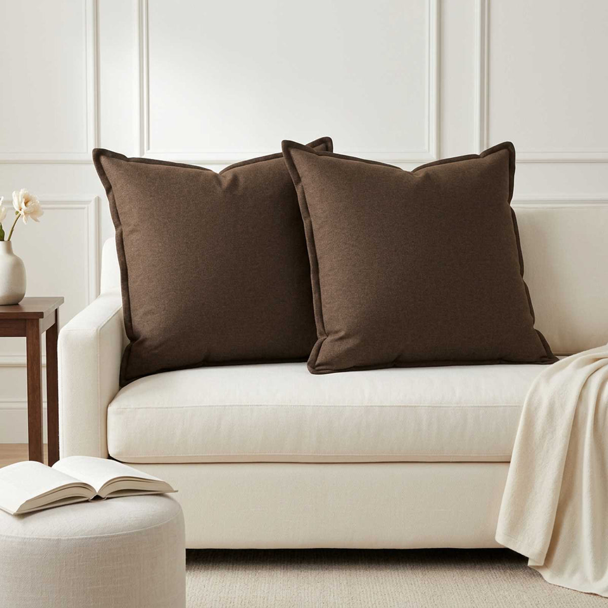 vidaXL Throw Pillow 2 pcs HOUTEN Taupe 70 x 70 cm Faux Linen